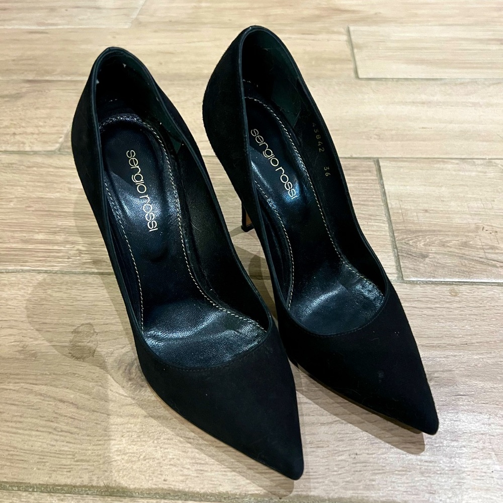 Sergio Rossi Pumps Black Suede 6 Stilletos